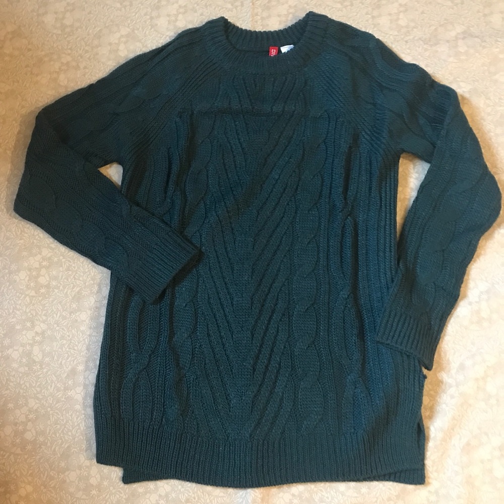 H&M Teal Cable Knit Sweater